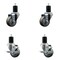Service Caster 3'' SS Gray Poly Wheel Swivel 1-3/4'' Expanding Stem Caster Set 2 Brakes, 4PK SCC-SSEX20S314-PPUB-2-TLB-2-134 - alternate 1